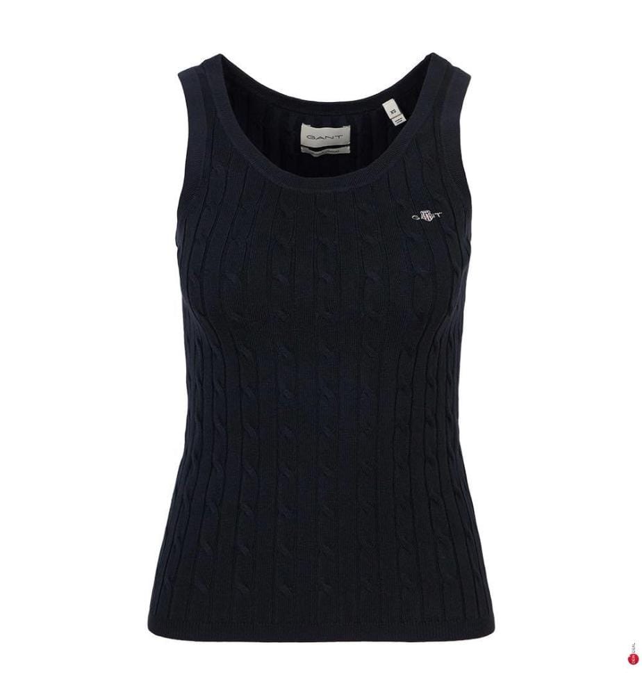 Débardeur en coton extensible à mailles torsadées - Evening Blue