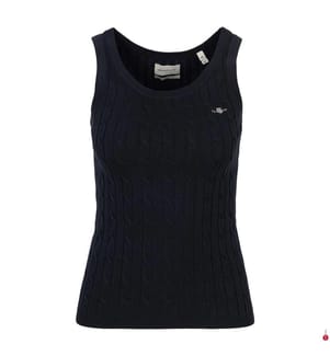 Débardeur en coton extensible à mailles torsadées - Evening Blue