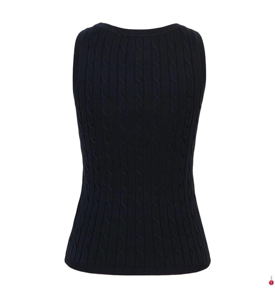Débardeur en coton extensible à mailles torsadées - Evening Blue
