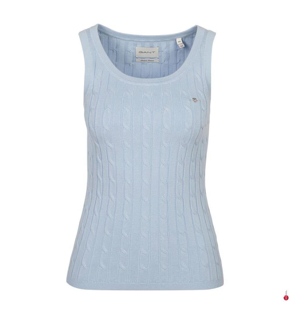 Débardeur en coton extensible torsadé - Fresh Blue