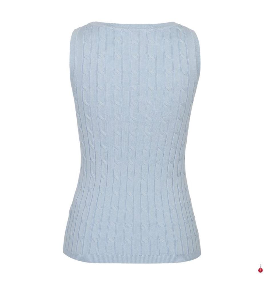 Débardeur en coton extensible torsadé - Fresh Blue