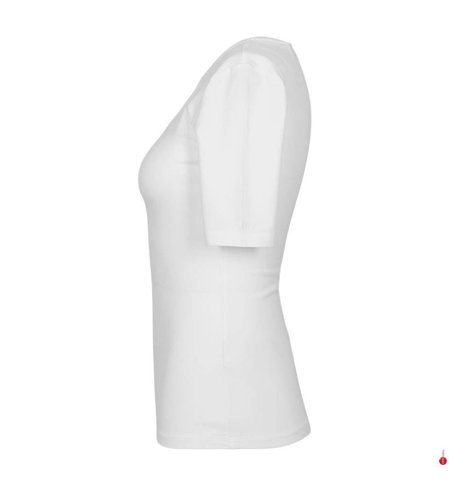 Top Slim Cot/Ela à encolure dégagée - Blanc