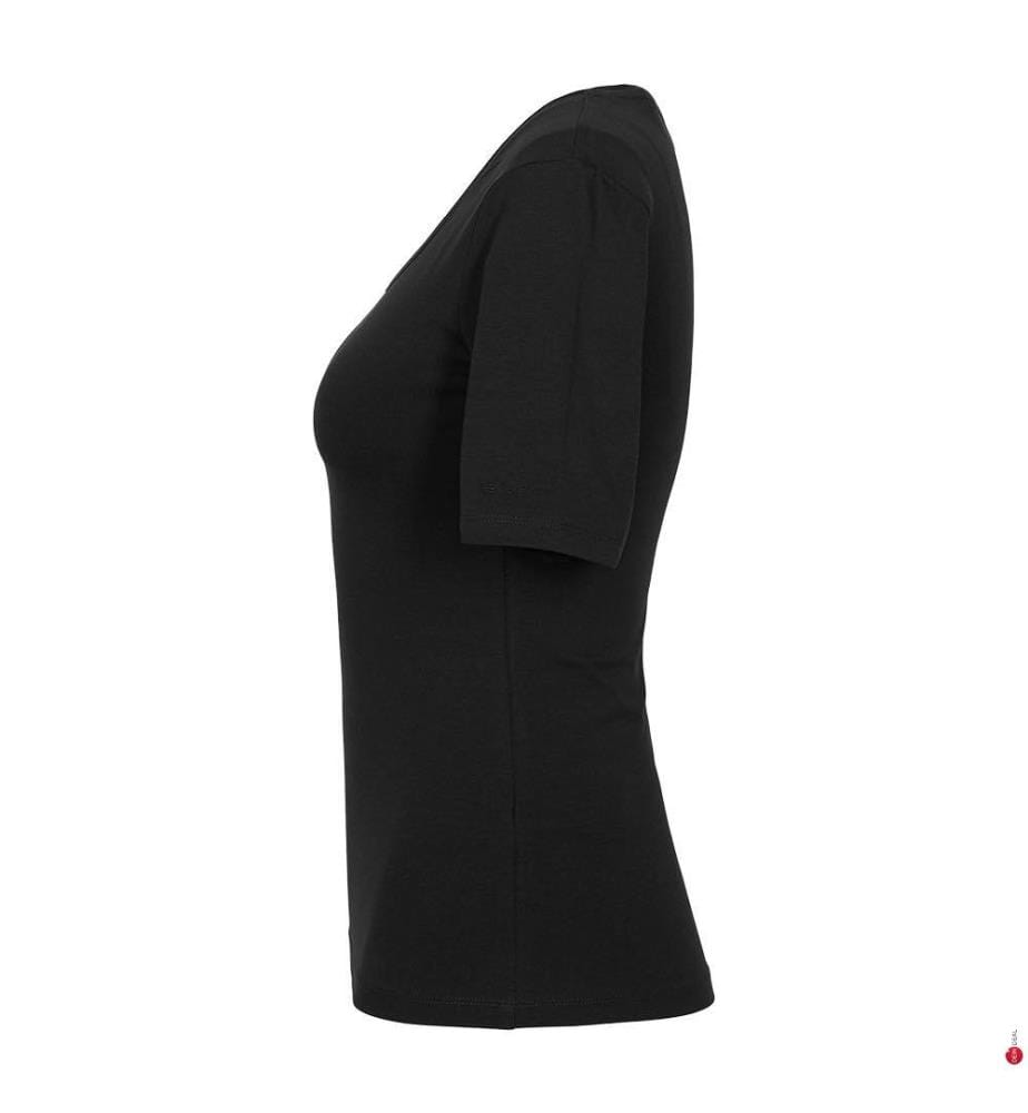 Top Slim Cot/Ela à encolure dégagée - Noir