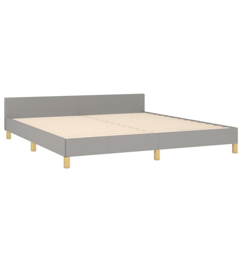 Bettgestell mit Kopfteil Hellgrau 160x200 cm Stoff