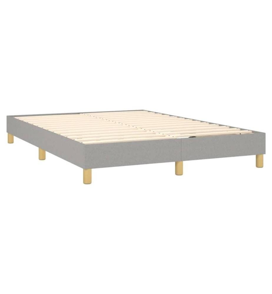 Lit à sommier tapissier avec matelas Gris clair 140x200cm Tissu