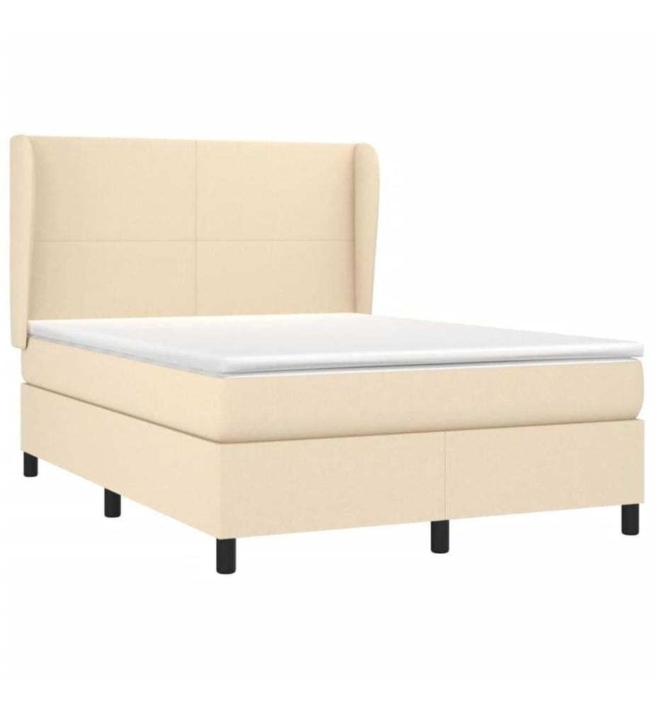 Boxspringbett mit Matratze Creme 140x200 cm Stoff