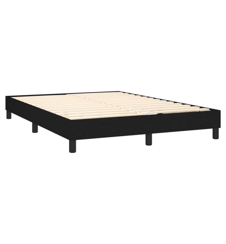 Sommier tapissier avec matelas et LED Noir 140x200 cm Tissu