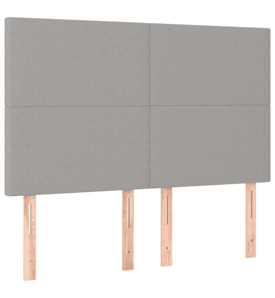 Lit à sommier tapissier avec matelas Gris clair 140x200cm Tissu