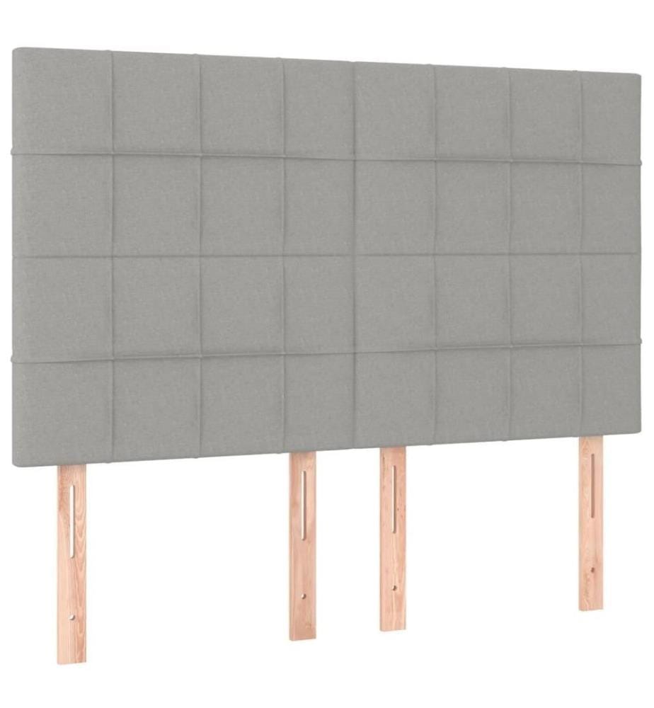 Lit à sommier tapissier avec matelas Gris clair 140x200cm Tissu