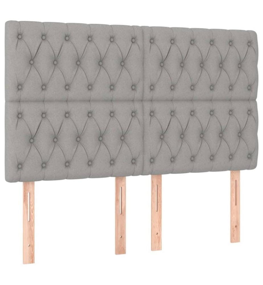 Lit à sommier tapissier avec matelas Gris clair 140x200cm Tissu