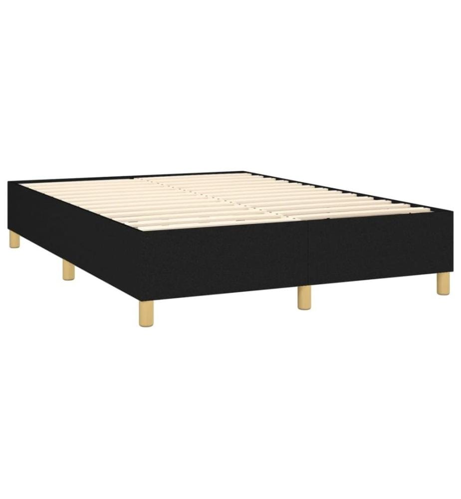 Sommier tapissier avec matelas et LED Noir 140x190 cm Tissu