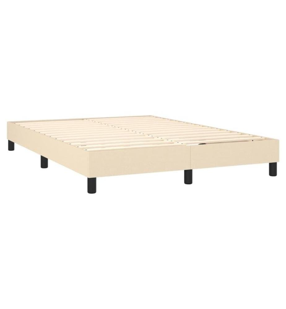 Lit à sommier tapissier avec matelas Crème 140x200 cm Tissu