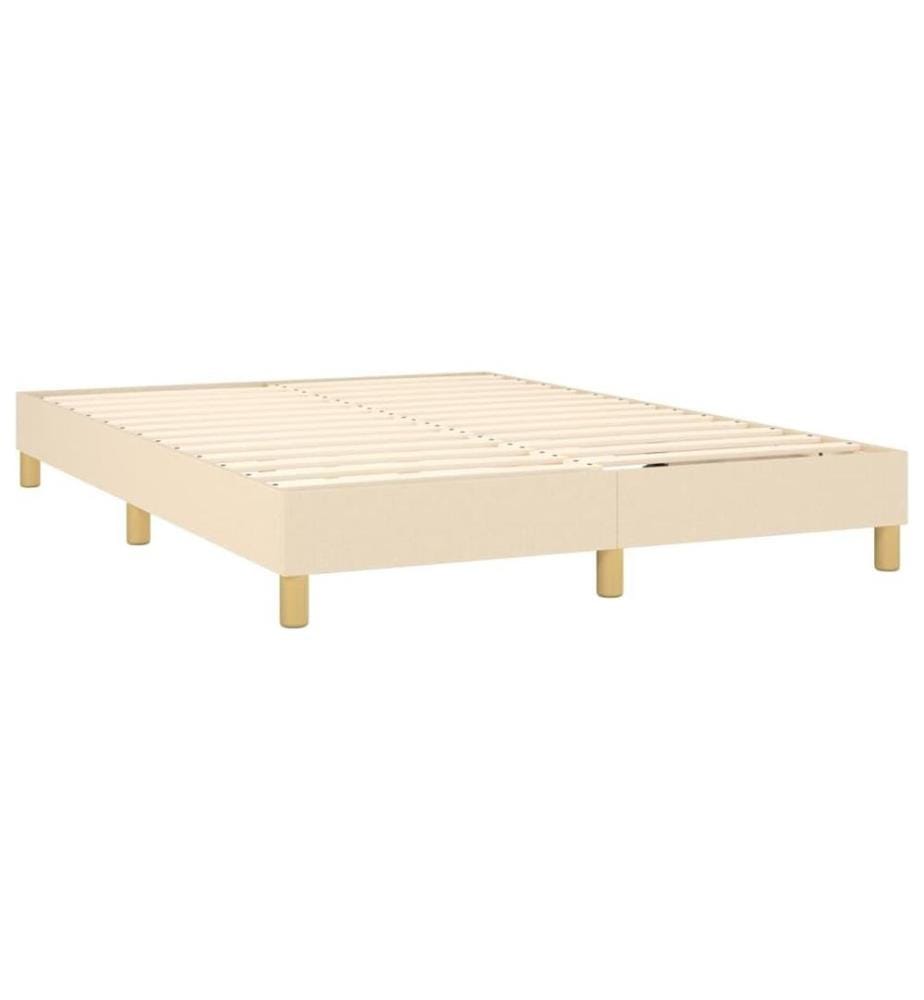 Lit à sommier tapissier avec matelas Crème 140x200 cm Tissu