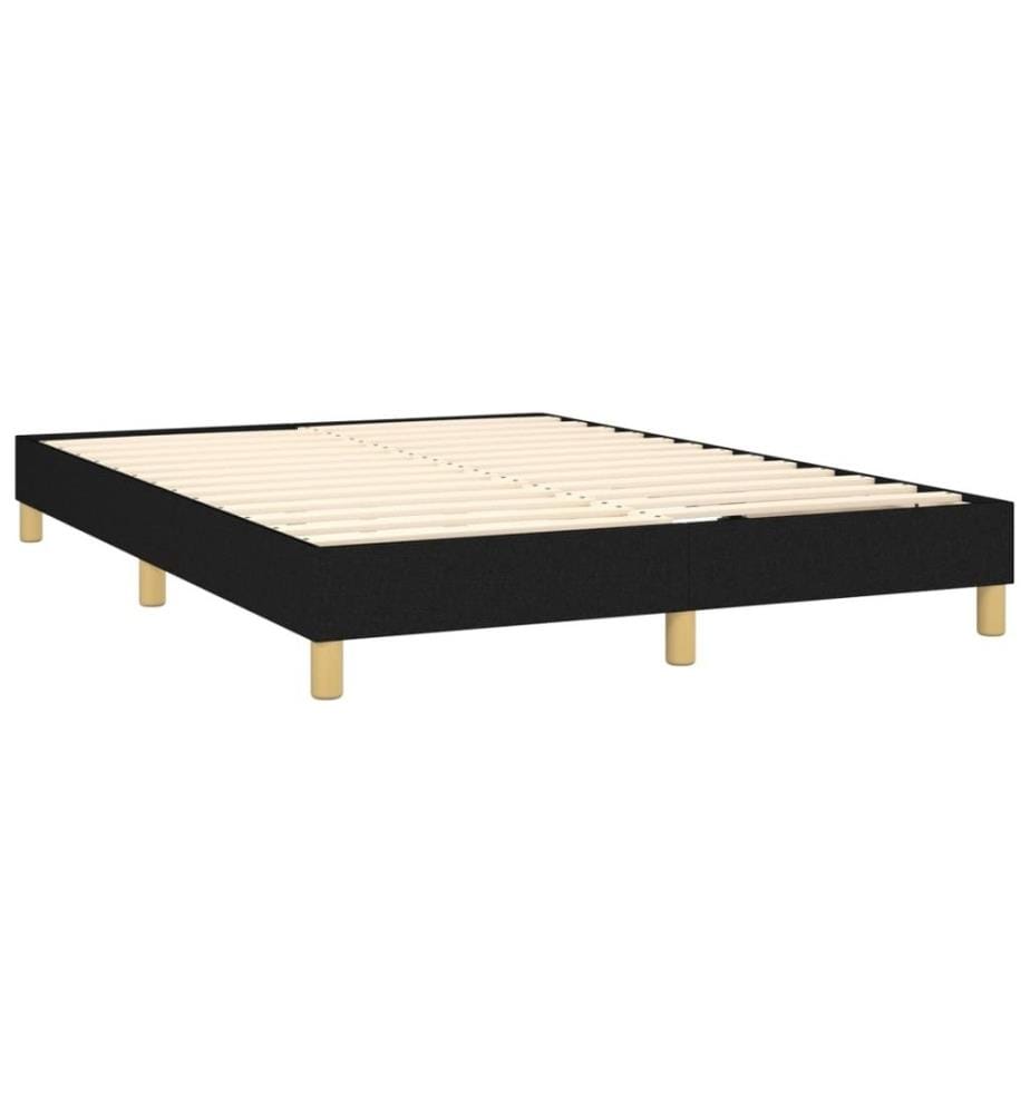 Lit à sommier tapissier avec matelas Noir 140x200 cm Tissu