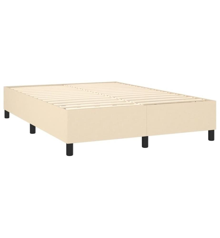 Lit à sommier tapissier avec matelas Crème 140x190 cm Tissu