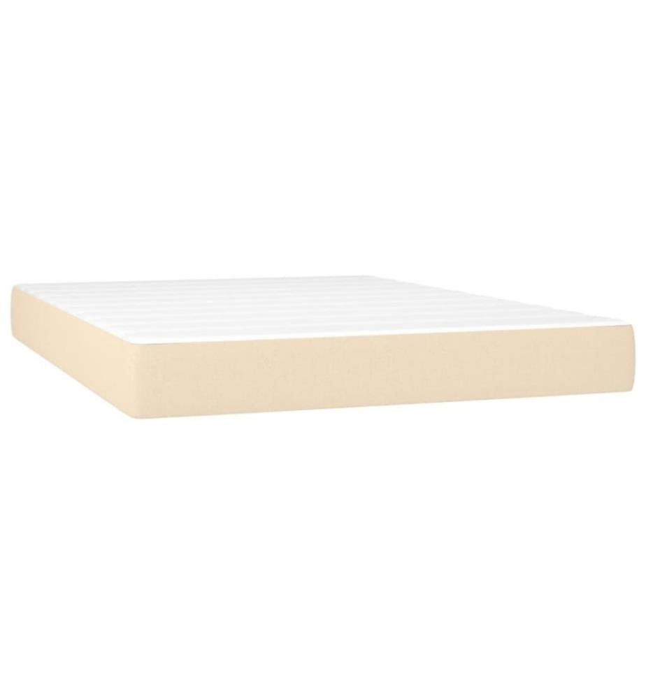Lit à sommier tapissier avec matelas Crème 140x190 cm Tissu