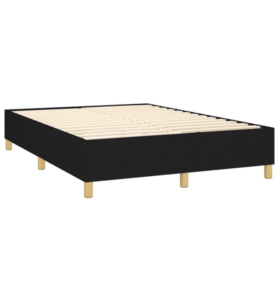 Lit à sommier tapissier avec matelas Noir 140x190 cm Tissu
