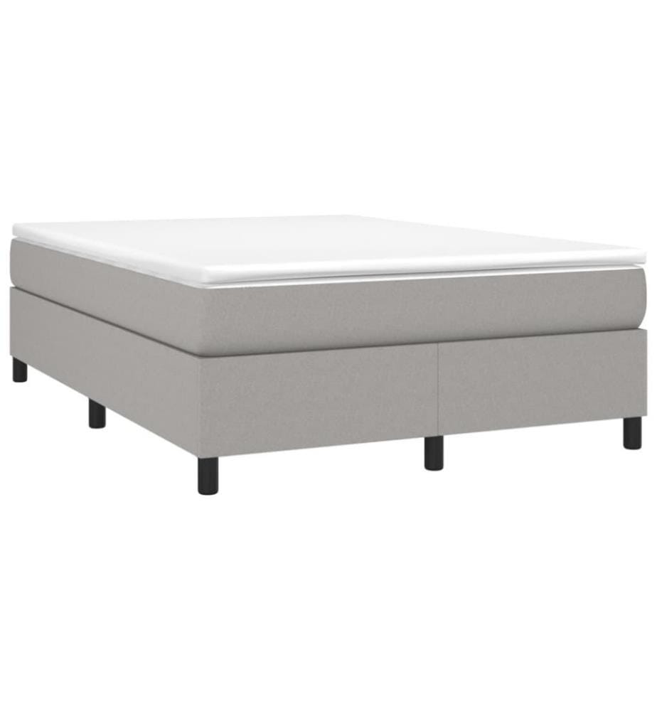 Lit à sommier tapissier avec matelas Gris clair 140x190cm Tissu