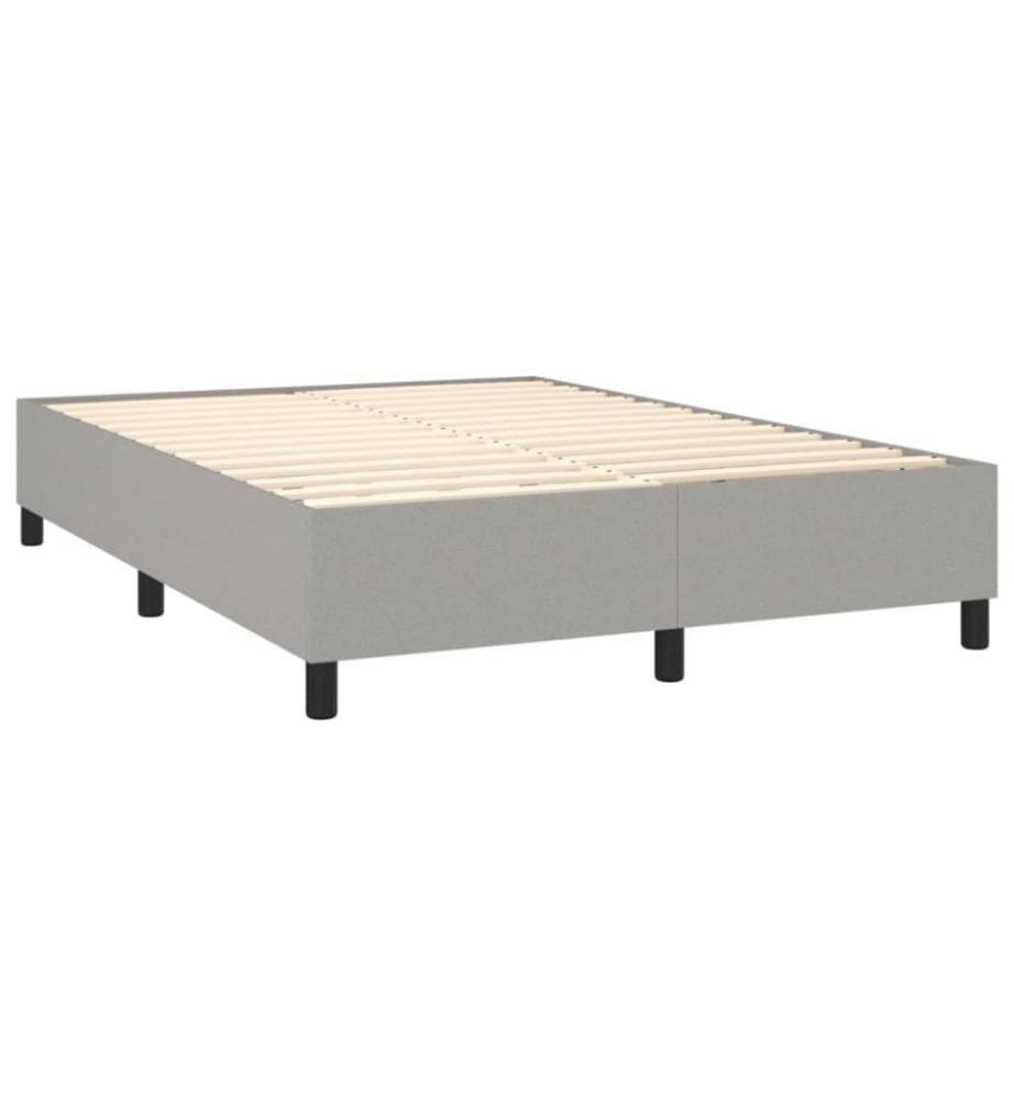 Lit à sommier tapissier avec matelas Gris clair 140x190cm Tissu