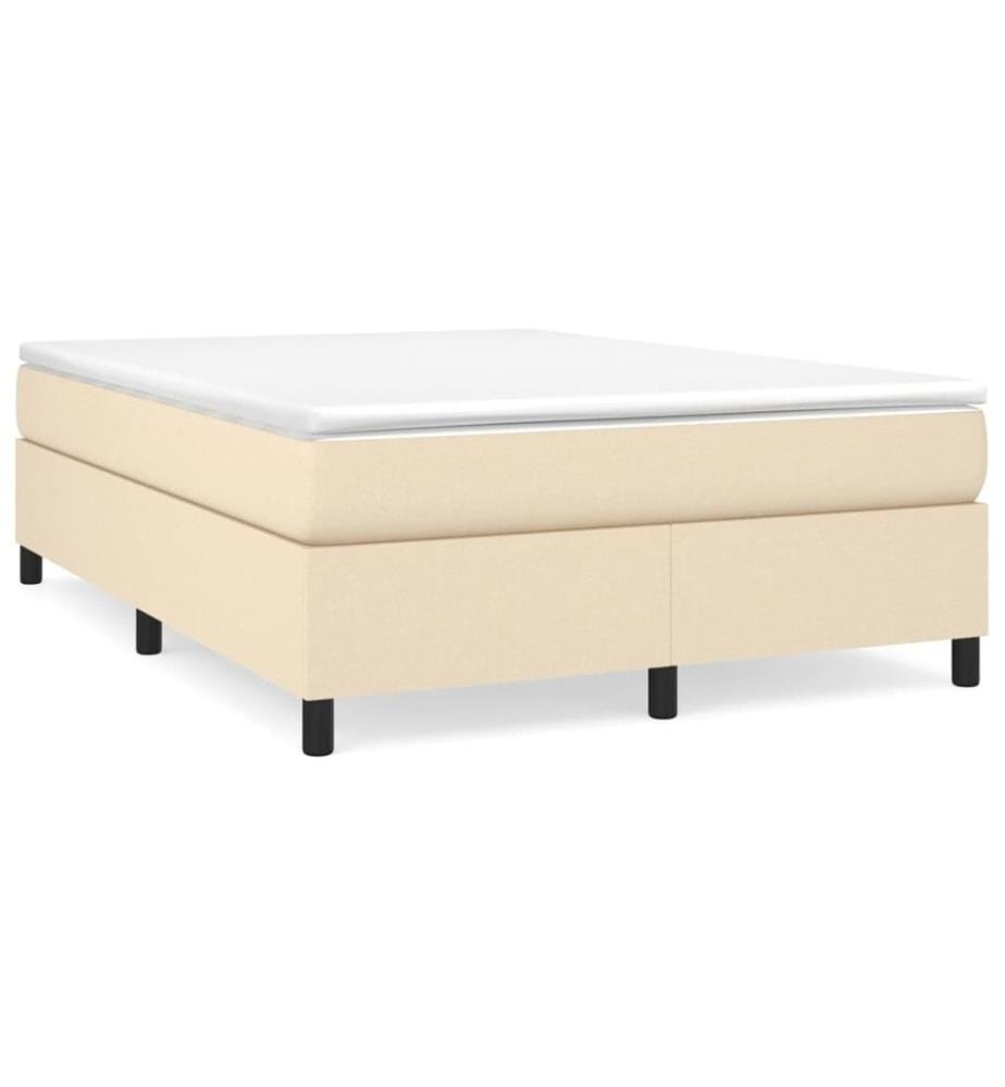 Lit à sommier tapissier avec matelas Crème 140x190 cm Tissu