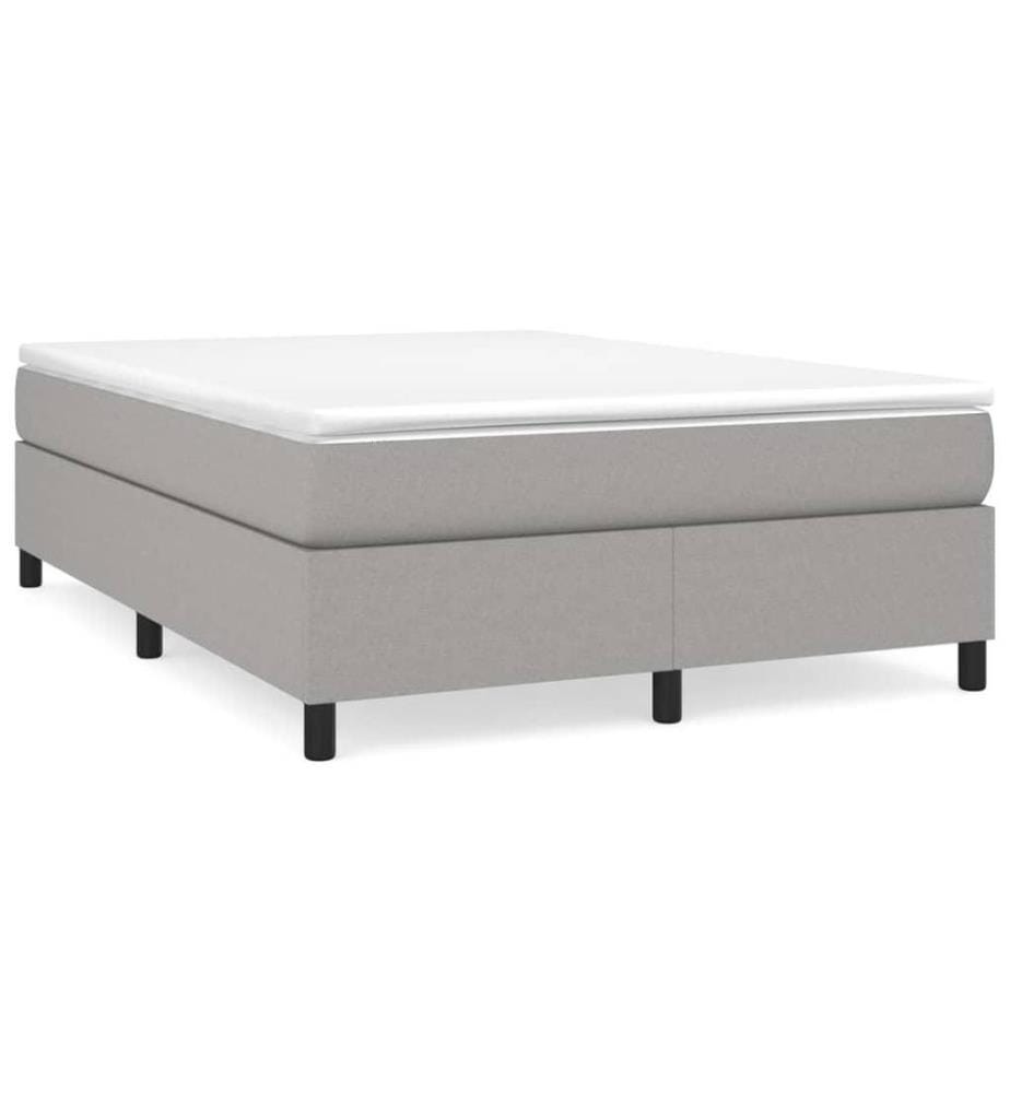 Boxspringbett mit Matratze Hellgrau 140x200 cm Stoff