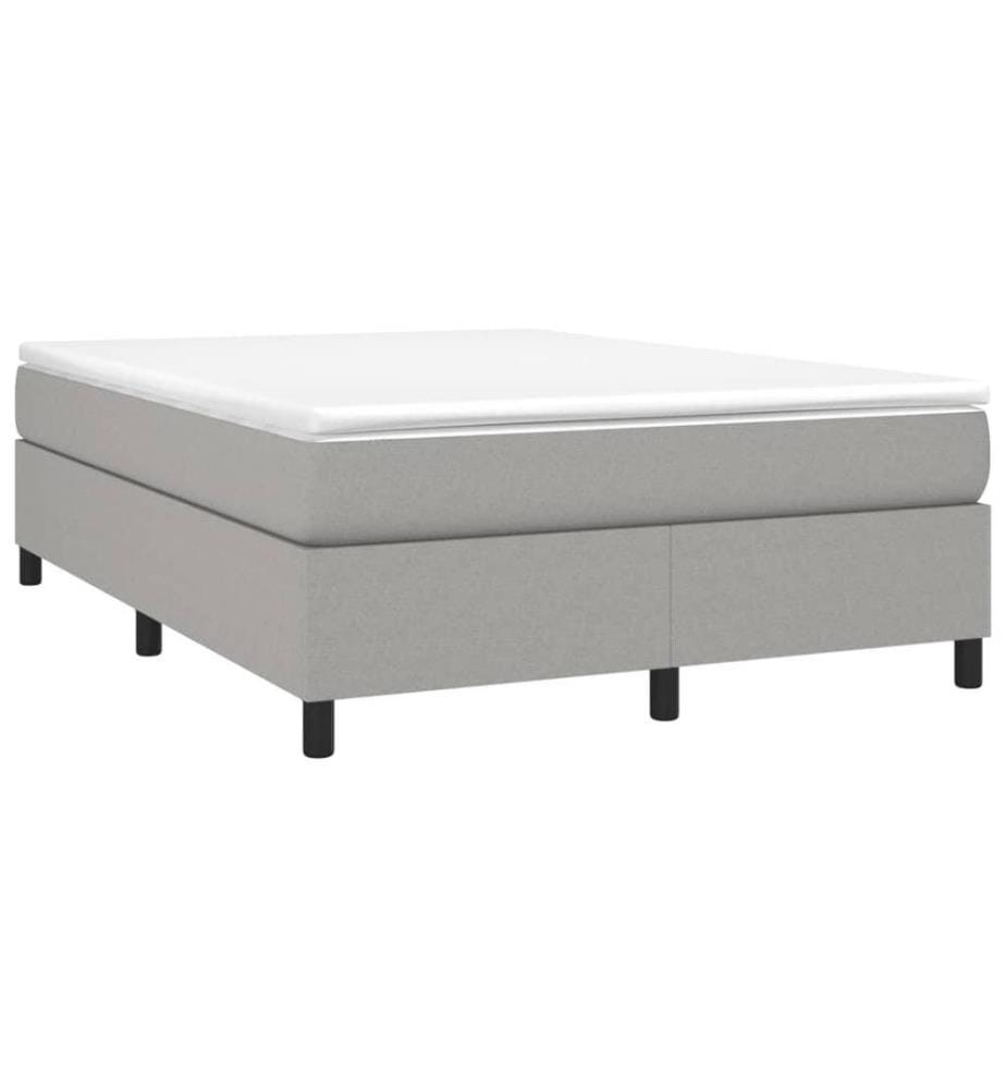 Boxspringbett mit Matratze Hellgrau 140x200 cm Stoff