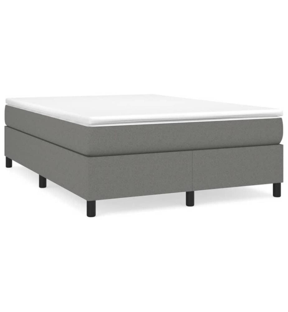 Boxspringbett mit Matratze Dunkelgrau 140x200 cm Stoff