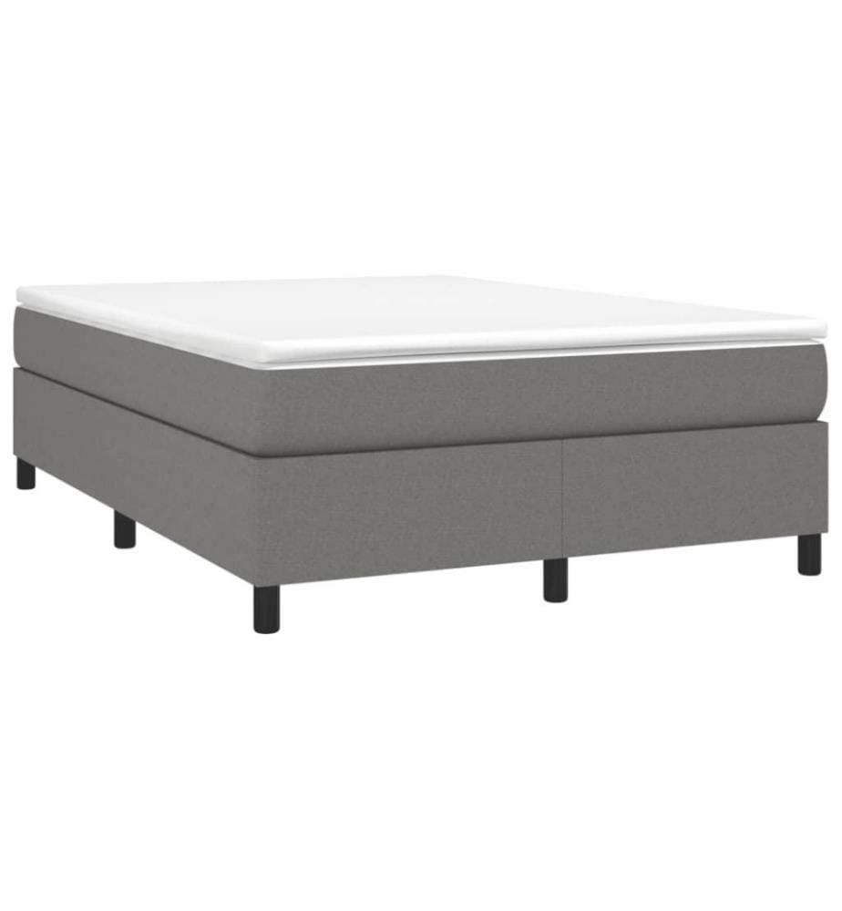 Boxspringbett mit Matratze Dunkelgrau 140x200 cm Stoff