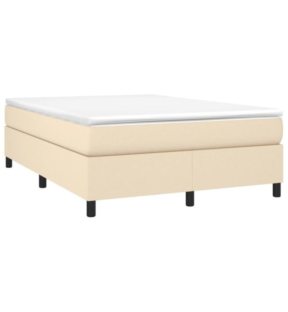 Boxspringbett mit Matratze Creme 140x200 cm Stoff