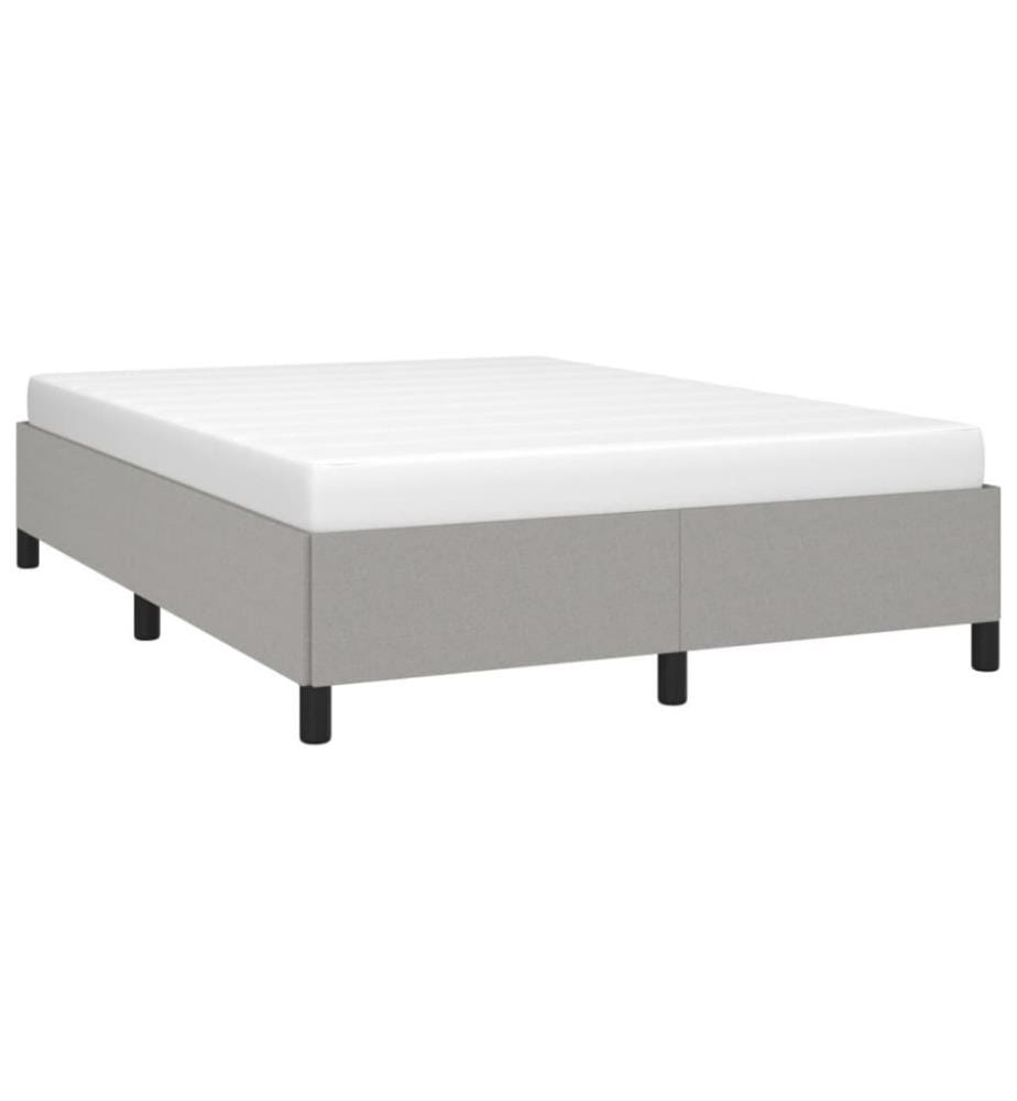Cadre de lit Gris clair 140x190 cm Tissu
