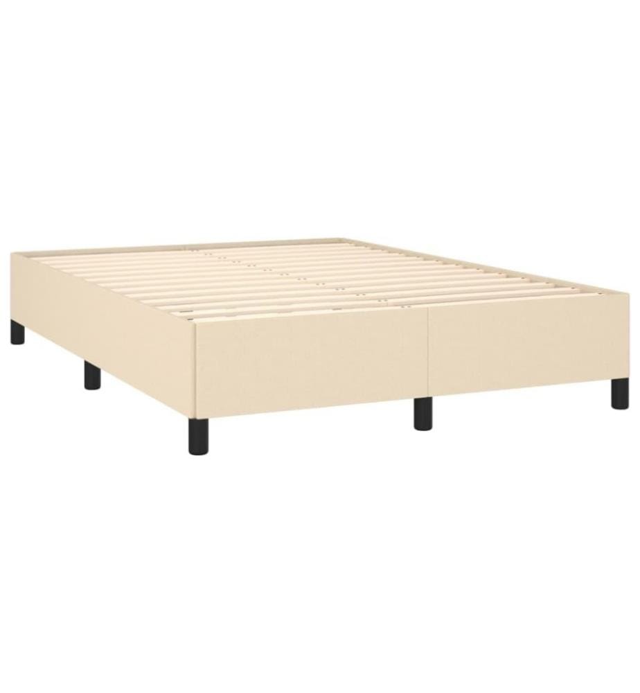 Bettgestell Creme 140x190 cm Stoff