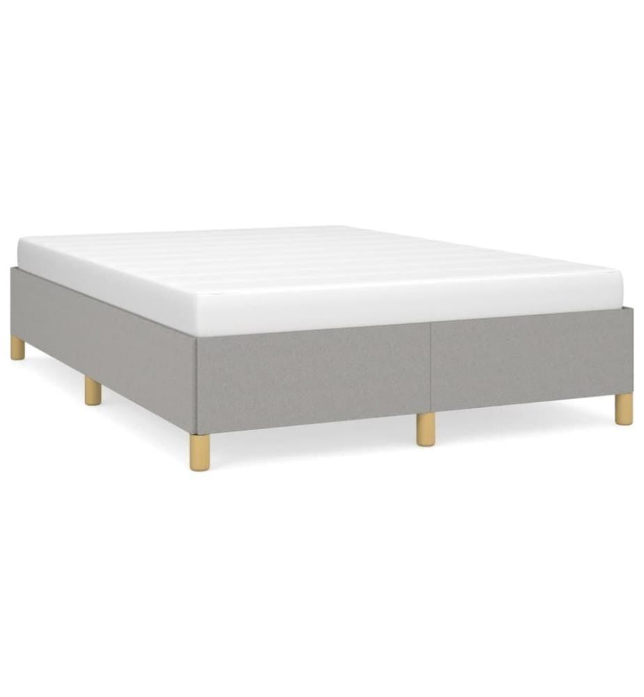 Cadre de lit Gris clair 140x190 cm Tissu