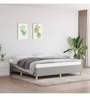 Bettgestell Hellgrau 160x200 cm Stoff