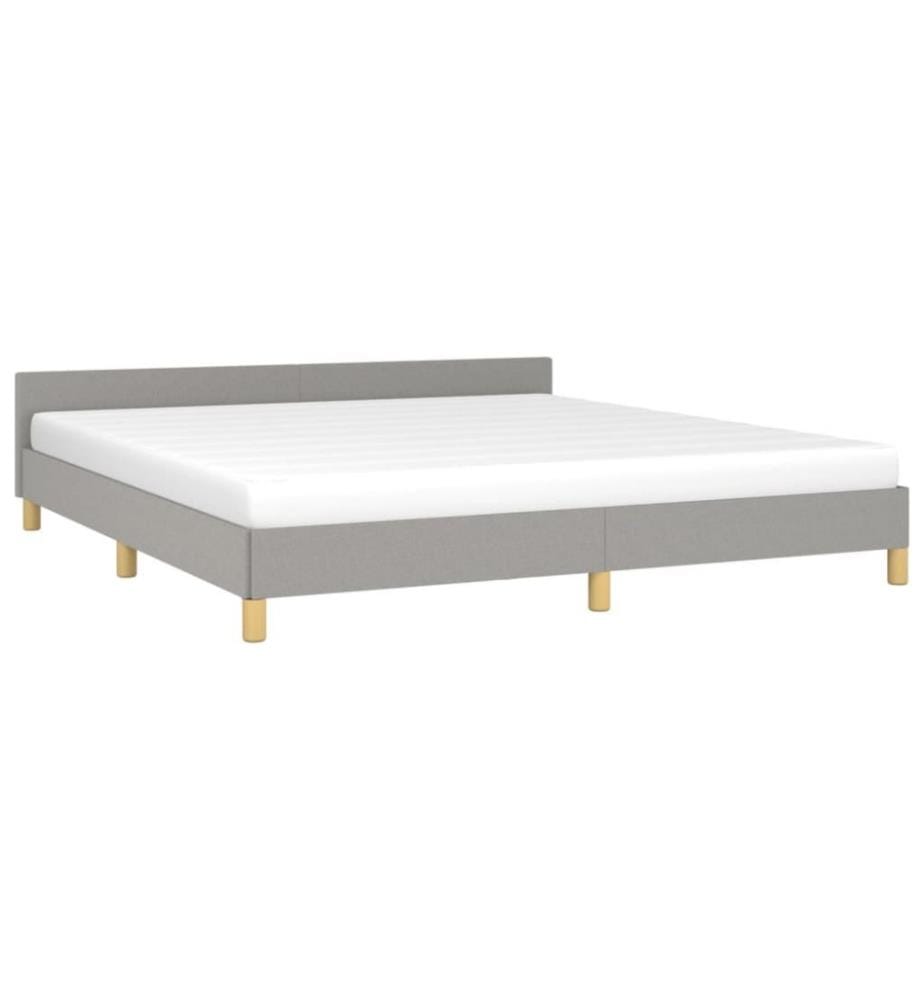 Bettgestell mit Kopfteil Hellgrau 160x200 cm Stoff