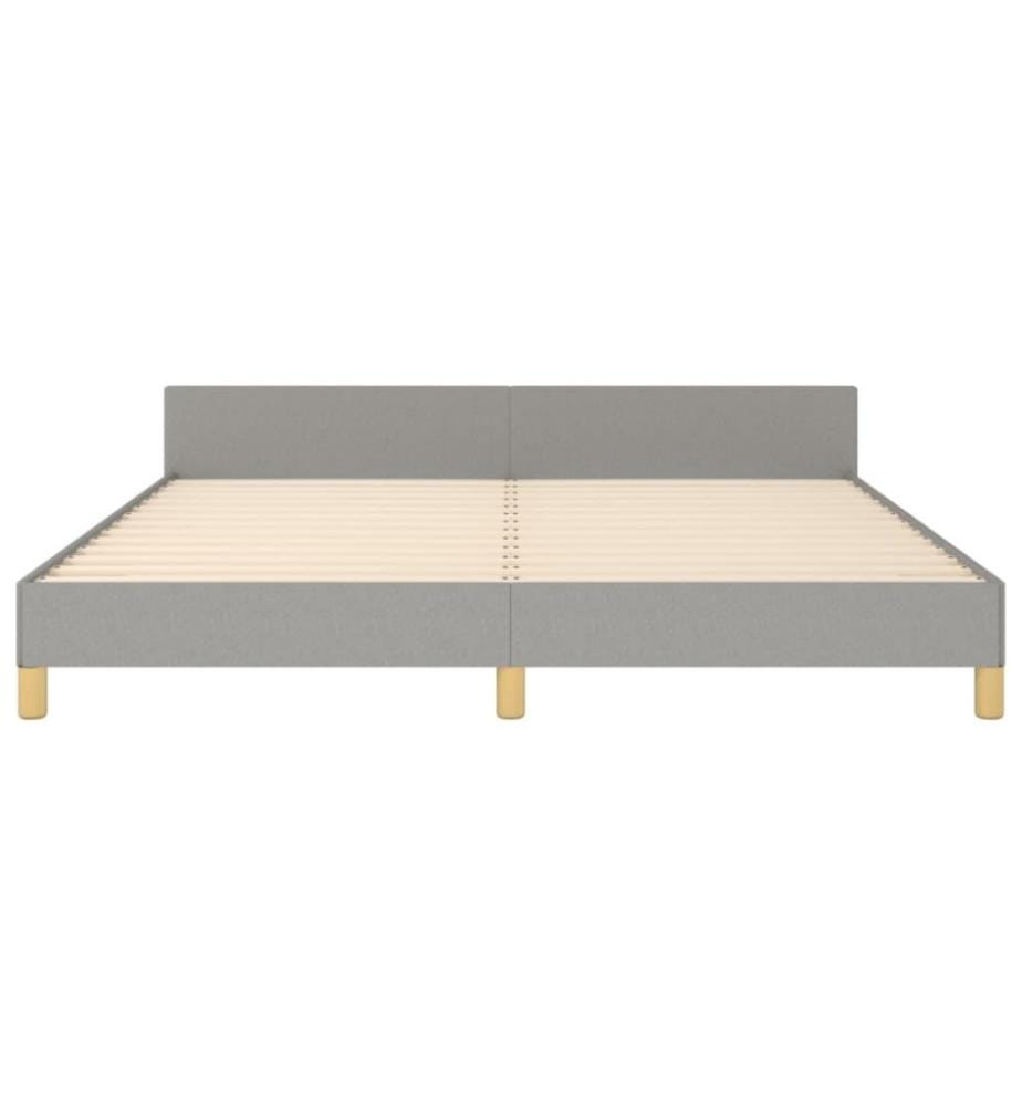 Bettgestell mit Kopfteil Hellgrau 160x200 cm Stoff