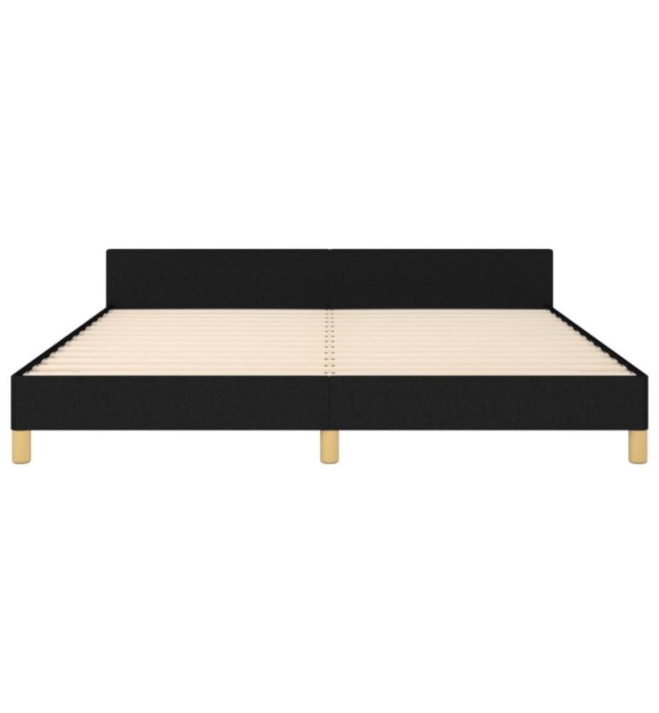 Bettgestell mit Kopfteil Schwarz 160x200 cm Stoff