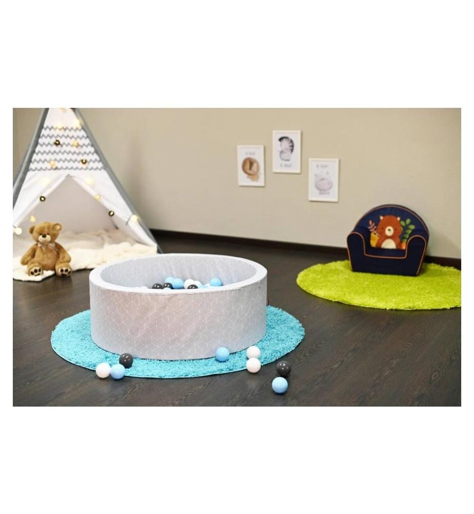 Knorrtoys Piscine à balles Gris avec Geo Cube
