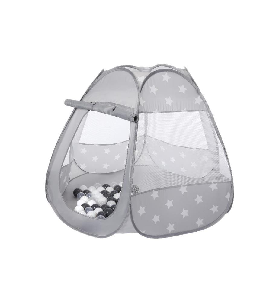 Knorrtoys Piscine à balles Bellox Grey étoiles blanches 50 balles incluses