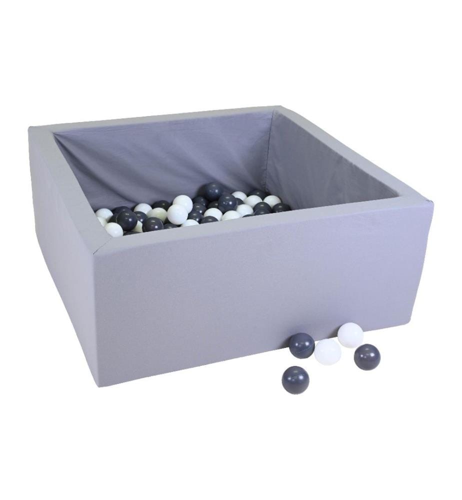 Knorrtoys Bällebad soft – eckig grey 100 balls grey/white