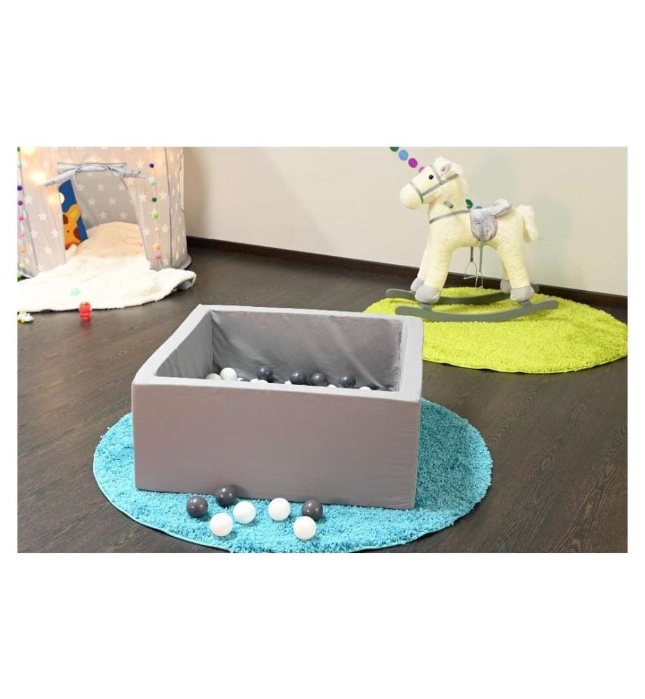 Knorrtoys Bällebad soft – eckig grey 100 balls grey/white