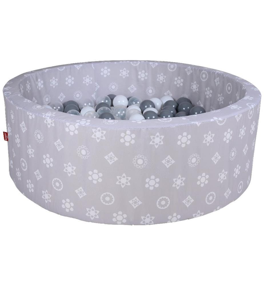 Knorrtoys Piscine à balles Soft – Gris royal 300 balles grey/white/transparent