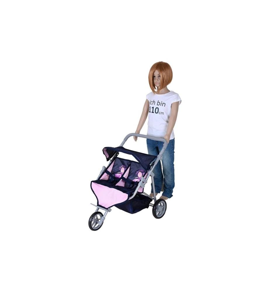 Knorrtoys Poussette double pour poupées Bleu princesse