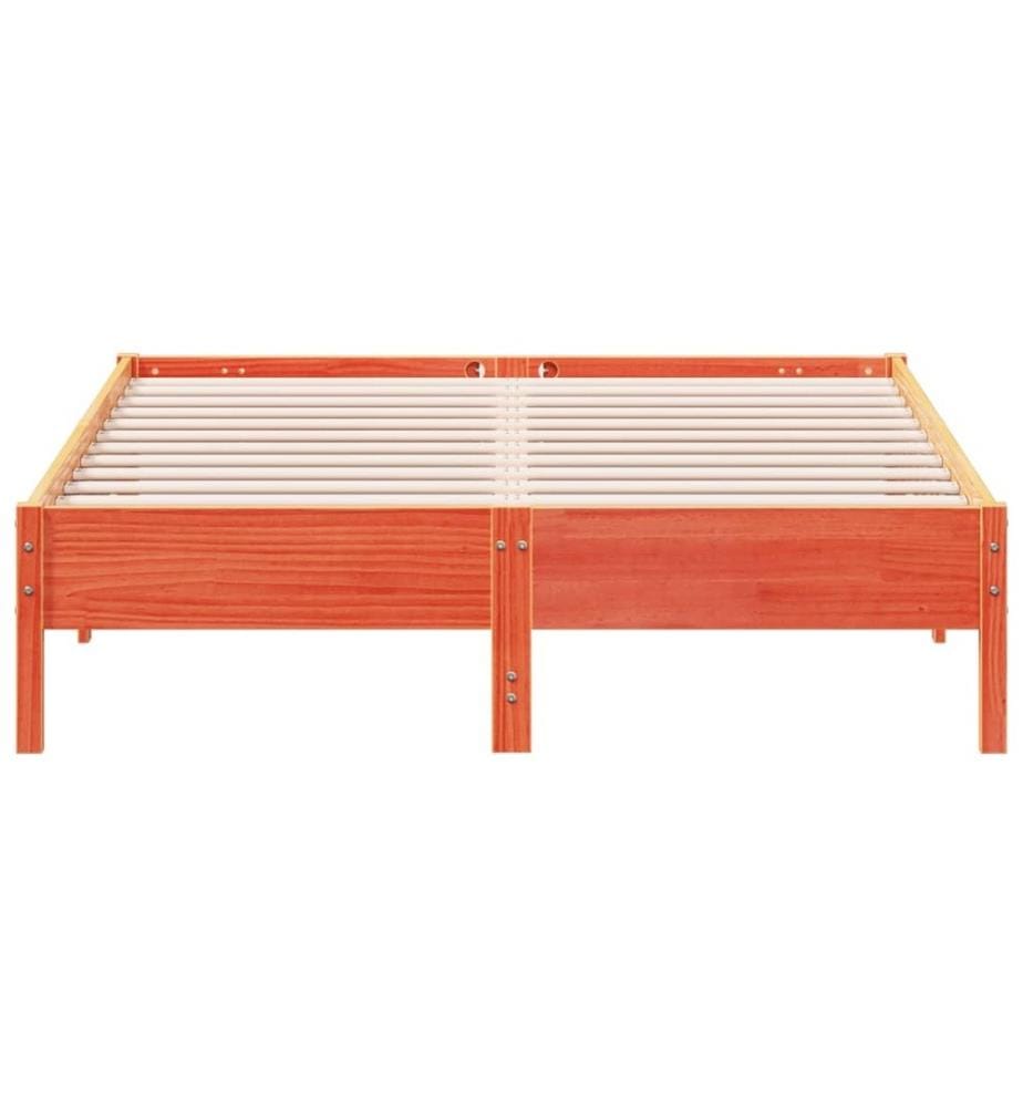 Cadre de lit cire marron 120x200 cm bois de pin massif
