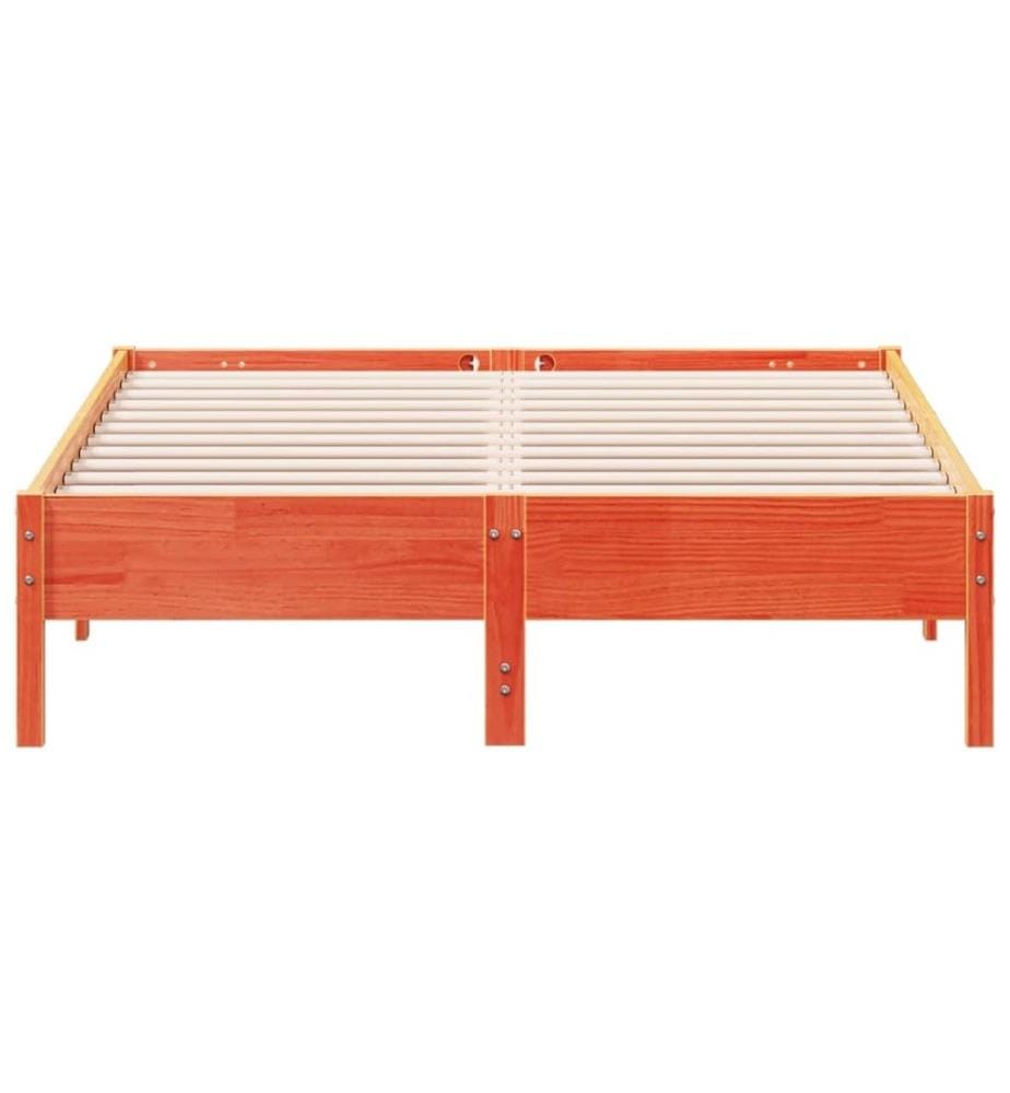 Cadre de lit cire marron 120x190 cm bois de pin massif