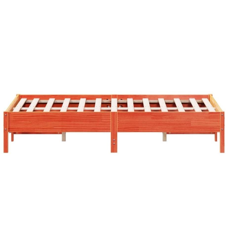 Cadre de lit cire marron 120x190 cm bois de pin massif