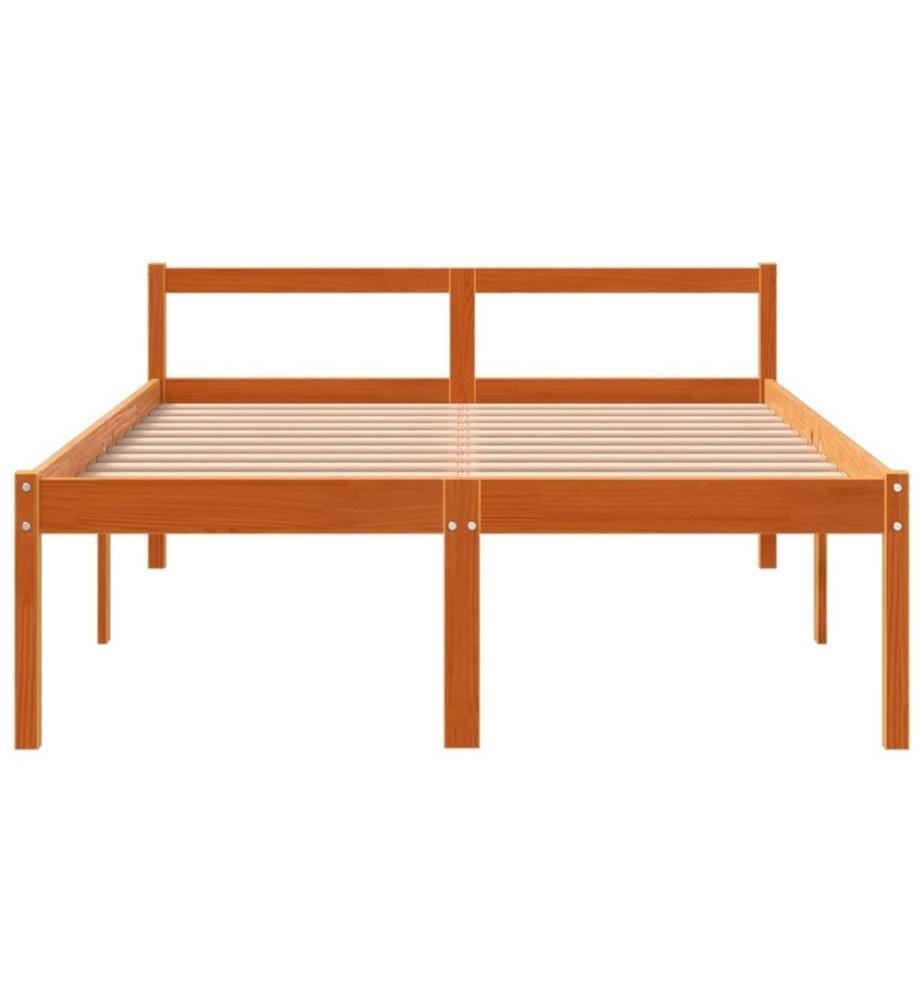 Lit pour personne âgée cire marron 135x190cm bois de pin massif