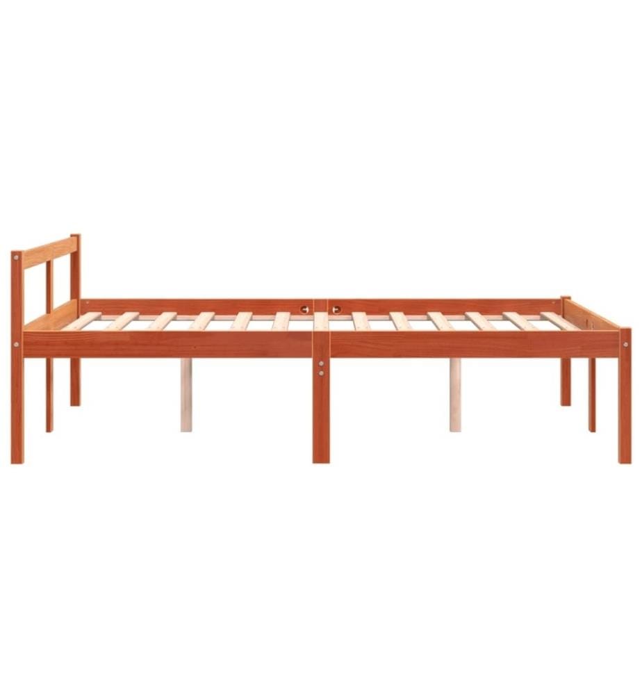 Seniorenbett Wachsbraun 120x200 cm Massivholz Kiefer