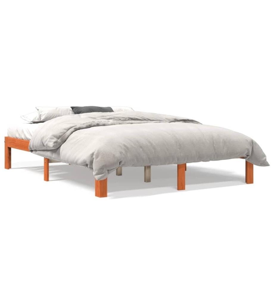 Massivholzbett Wachsbraun 120x190 cm Kiefer