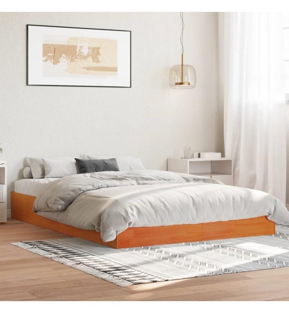 Massivholzbett Wachsbraun 120x190 cm Kiefer