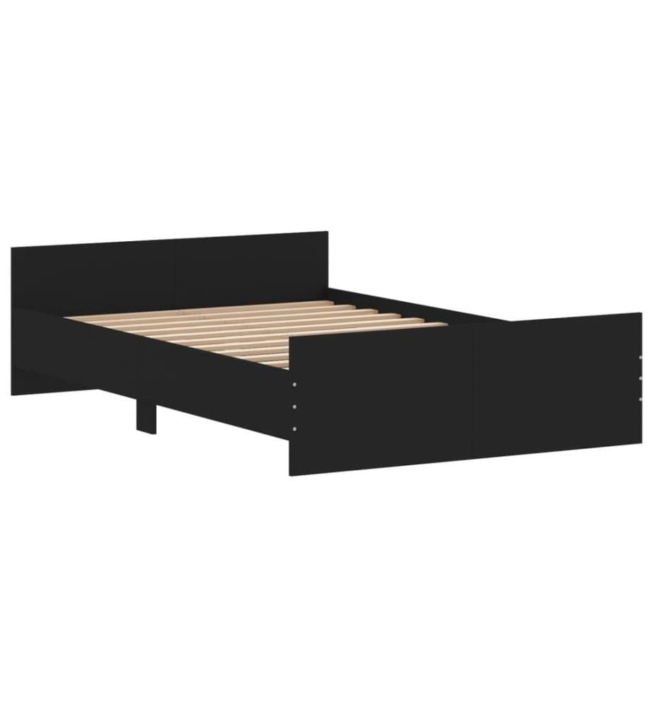 Bettgestell mit Kopf- und Fussteil Schwarz 120x190 cm